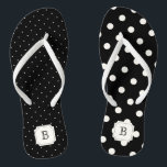 Stylish Chic Modern Ivory Polka Dots Mix Monogram Flip Flops<br><div class="desc">Designed by fat*fa*tin. Easy to customise with your own text,  photo or image. For custom requests,  please contact fat*fa*tin directly. Custom charges apply.

www.zazzle.com/fat_fa_tin
www.zazzle.com/color_therapy
www.zazzle.com/fatfatin_blue_knot
www.zazzle.com/fatfatin_red_knot
www.zazzle.com/fatfatin_mini_me
www.zazzle.com/fatfatin_box
www.zazzle.com/fatfatin_design
www.zazzle.com/fatfatin_ink</div>