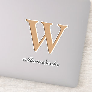 Stylish chic monogram black gold script name