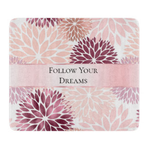 Stylish Chic Pink Floral Bridal Shower Cutting Board