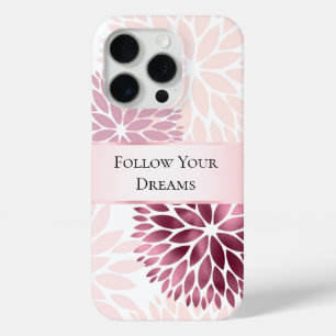 Stylish Chic Pink Floral  iPhone 15 Pro Case
