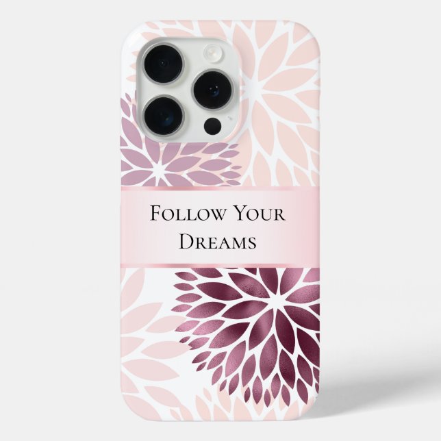 Stylish Chic Pink Floral  Case-Mate iPhone Case (Back)