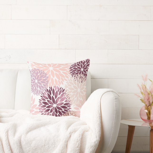Stylish Chic Pink Floral Cushion (Couch)