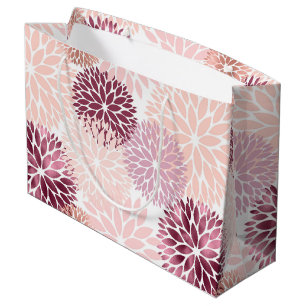 Stylish Chic Pink Floral Large Gift Bag