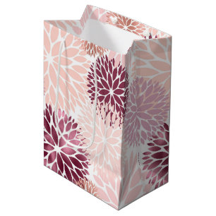 Stylish Chic Pink Floral Medium Gift Bag