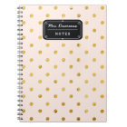 Stylish Chic Pink & Gold Polka Dots Personalised