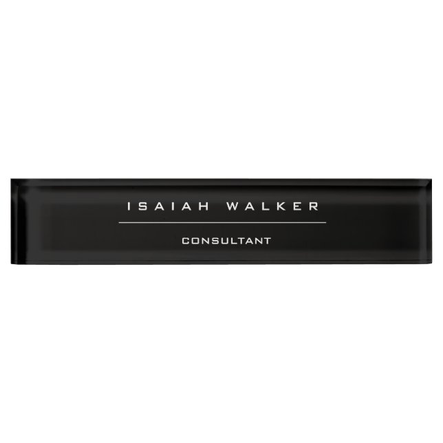 Stylish Chic Plain Unique Special Black & White Nameplate (Front)