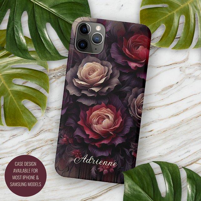 Stylish Chic Roses Fine Art Botanical Painting iPhone Case (Creator Uploaded)