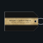 Stylish Chic Simple Black and Faux Gold Christmas Gift Tags<br><div class="desc">Add a touch of elegance to your presents with a Faux Gold and Black Christmas Gift Tag. Featuring a stylish mix of faux gold accents and classic black, this chic and modern design is perfect for the holiday season. Customise with a name or message to create a personalised tag that...</div>