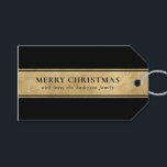 Stylish Chic Simple Black and Faux Gold Christmas Gift Tags<br><div class="desc">Add a touch of elegance to your presents with a Faux Gold and Black Christmas Gift Tag. Featuring a stylish mix of faux gold accents and classic black, this chic and modern design is perfect for the holiday season. Customise with a name or message to create a personalised tag that...</div>
