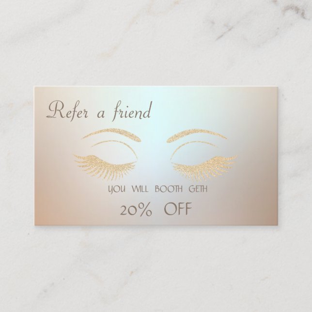 Stylish Chic,Stylish,Glitter Lashes  Referral Card (Front)