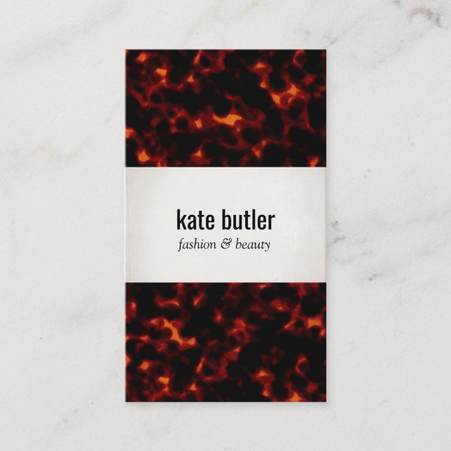 Stylish Chic Tortoise Shell Beauty and Fashion Business Card (Front)