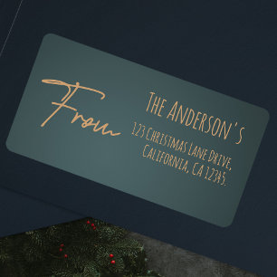 Stylish Chic Turquoise Grey Address Label