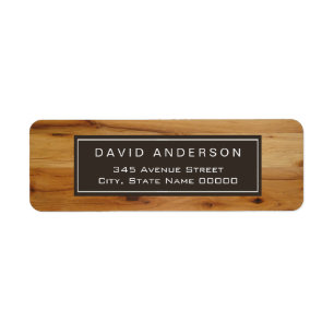 Stylish Chic Wood Grain Woodgrain Label