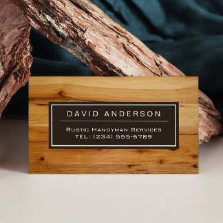 Stylish Chic Wood Grain Woodgrain Look Magnetic Business Card