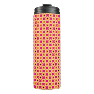Stylish Chic Yellow and Hot Pink Polka Dot Thermal Tumbler