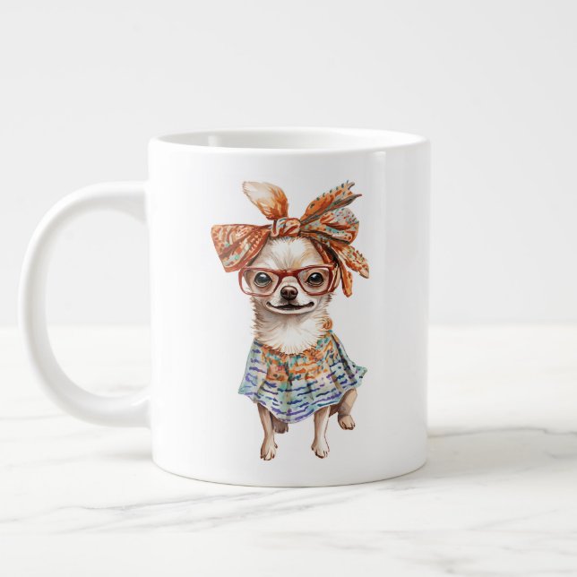 Stylish Chihuahua moms dogs lovers  Large Coffee Mug (Left)