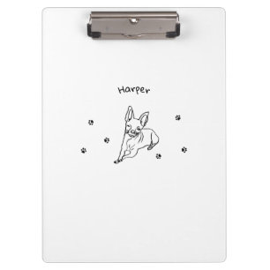 Stylish Chihuahua: Personalised Line Art Clipboard