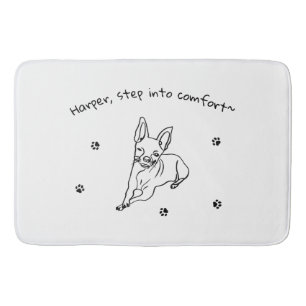 Stylish Chihuahua: Personalised Line Art Decor Bath Mat