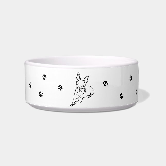 Stylish Chihuahua: Personalised Line Art Decor Bowl (Front)