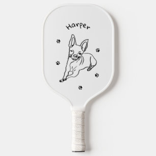Stylish Chihuahua: Personalised Line Art Decor Pickleball Paddle