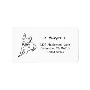 Stylish Chihuahua: Personalised Line Art Label