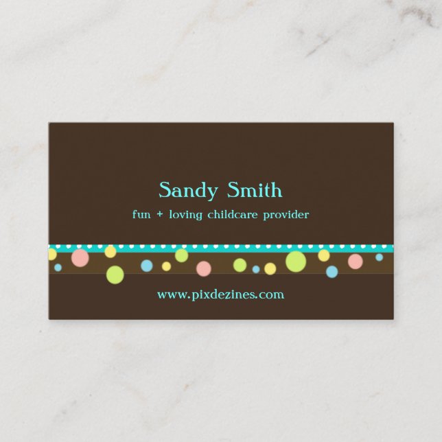 Stylish childcare business cards (Front)