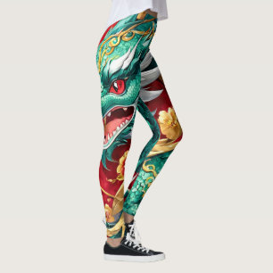 Stylish Chinese Dragon Graphic Leggings