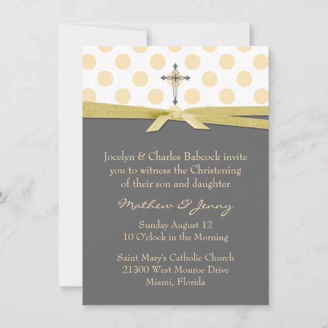 Stylish Christening or Baptism Invitation (Front)