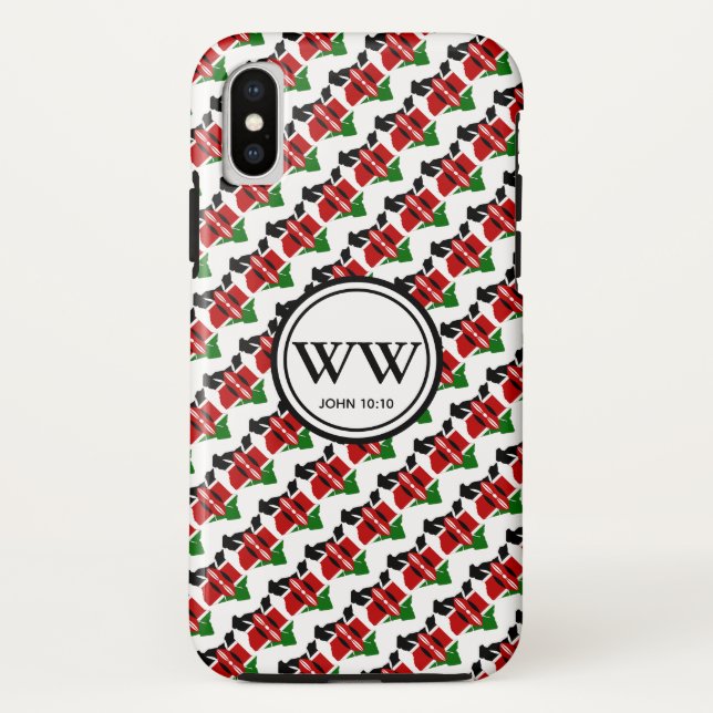 Stylish Christian KENYA Monogram Case-Mate iPhone Case (Back)