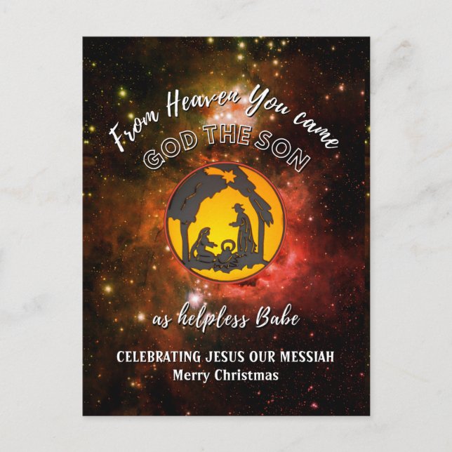 Stylish Christian Nativity Christmas Holiday Postcard (Front)