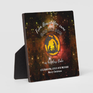 Stylish Christian Nativity Universe Christmas Plaque