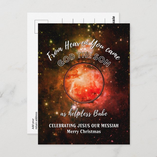 Stylish Christian Nativity Universe Christmas Postcard (Front/Back)