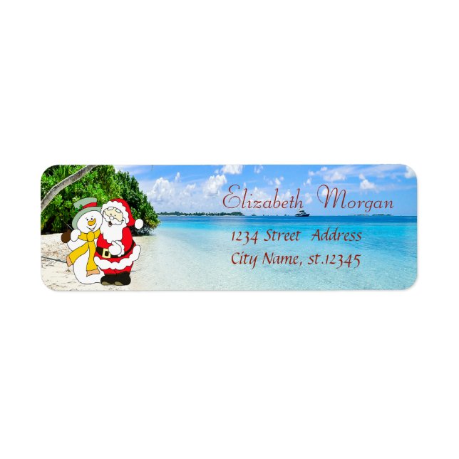 Stylish ,Christmas, Beach,Santa Claus And Snowman (Front)