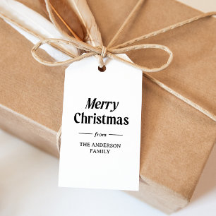 Stylish Christmas Black and White Holiday Gift Tags