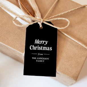 Stylish Christmas Black Holiday Gift Tags