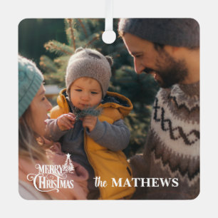 Stylish Christmas Family Photo Metal Tree Decoration