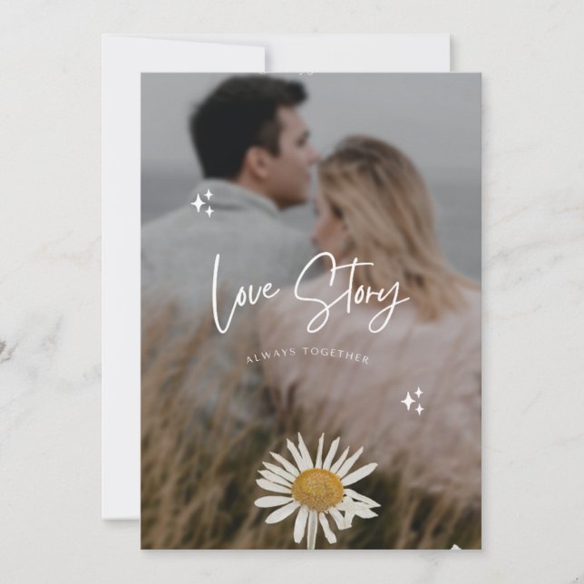 Stylish Christmas | Minimal Fun Couple Photo Metal Invitation (Front)