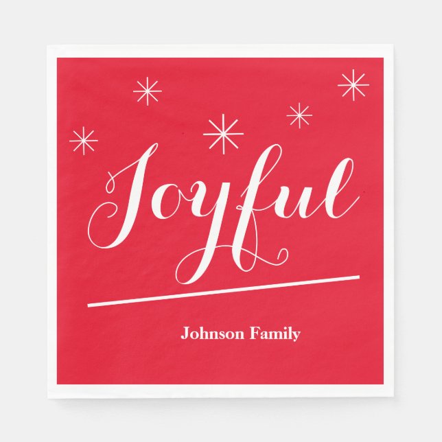 Stylish Christmas Rustic Chic Personalised Paper Napkin (Front)