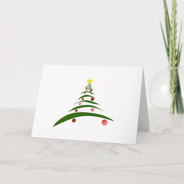 Stylish Christmas Tree Holiday Card (Front)