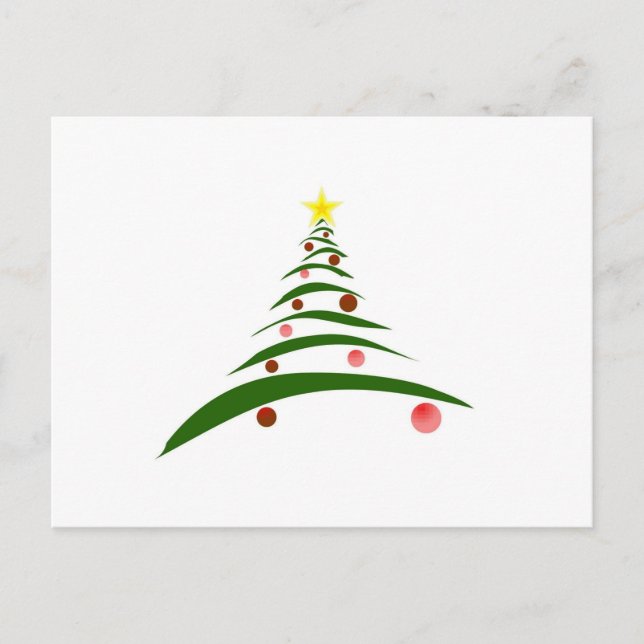 Stylish Christmas Tree Holiday Postcard (Front)