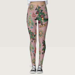 Stylish Christmas Tree Jewel Bling Leggings