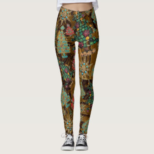 Stylish Christmas Tree Jewel Bling Tiger Iron Leggings