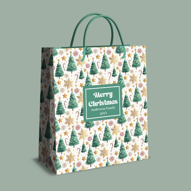 Stylish Christmas trees gift bag earthy tones (Stylish Christmas trees gift bag earthy tones

)