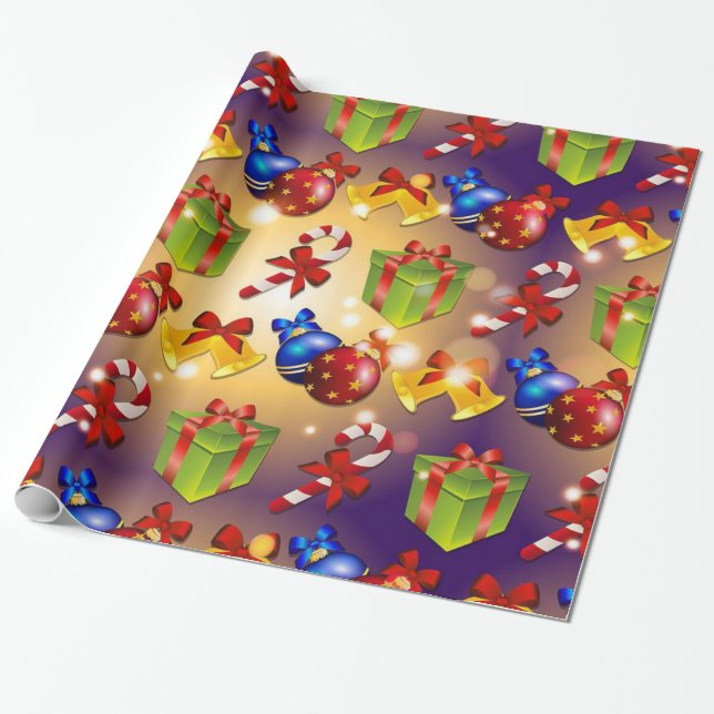 Stylish Christmas Wrapping Paper (Unrolled)
