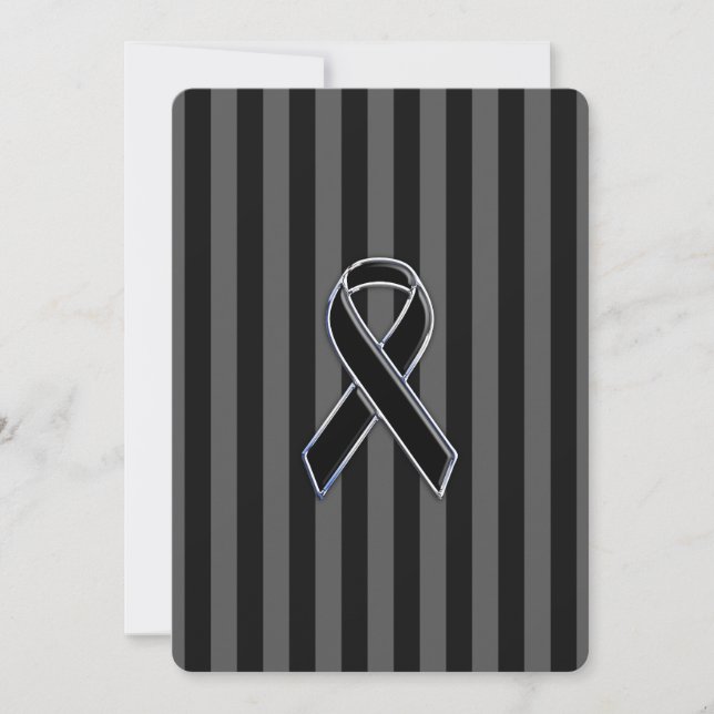 Stylish Chrome Black Ribbon Awareness (Front)
