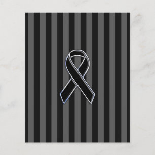 Stylish Chrome Black Ribbon Awareness Flyer