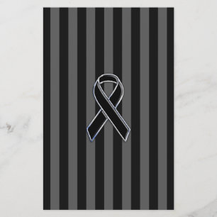Stylish Chrome Black Ribbon Awareness Flyer
