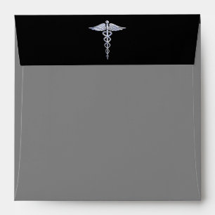 Stylish Chrome Like Caduceus Medical Symbol Envelope