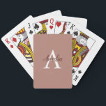 Stylish Cinnamon Monogram Playing Cards<br><div class="desc">Stylish Cinnamon Monogram Playing Cards featuring an elegant arrangement of name and monogram initial on a pretty cinnamon colour background. The design is easy to personalise by typing the name and initial of your choice into the online personalisation template before ordering cards.</div>
