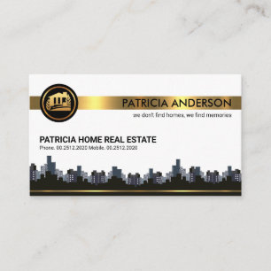 Stylish City Skyline Landscape Realty Business Card
